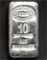 10 Troy Oz .999 Fine Silver Loaf Bar IGR