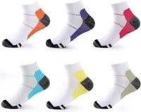 6 PAIRS Arch Support Compression Ankle Socks S/M