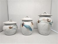 Set of 3 Bunny McBride Ceramic Canisters