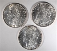 3 - 1896 CHBU MORGAN DOLLARS