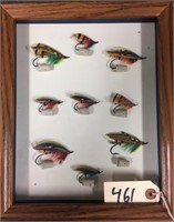 Show case w/ fishing flies