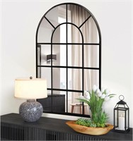 ARCHED METAL FRAMED MIRROR, 47.25 X 31.5 IN.