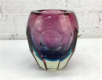 5.5" Faceted Blue Purple Lead Crystal Art Glass