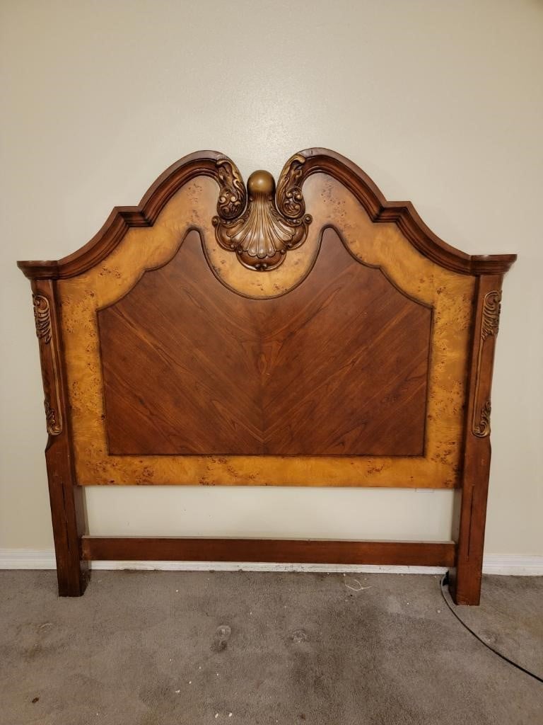 French Mahoghany & Walnut Queen Bed
