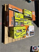 9 pcs; assorted RYOBI and RIDGID tools