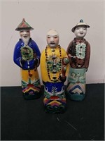 Three vintage 9-in Oriental figurines one is