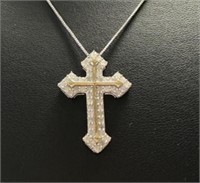 Elegant 1.00 ct Diamond Cross Necklace