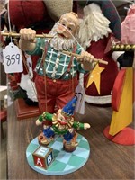 10" Resin Santa with Puppet