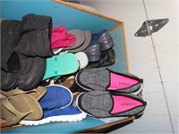 Assorted shoes, flip flops, boots