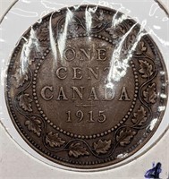 1915 Canada Large One Cent Coin