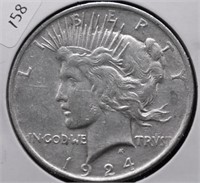 1924 PEACE DOLLAR AU