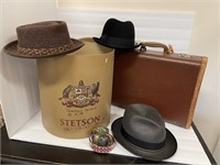 STETSON HATS AND SUITCASE