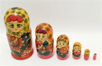 Russian Nesting Dolls - Set of 5, Handmade