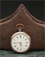 Antique Argent Engraved Back Ladies Pocket Watch