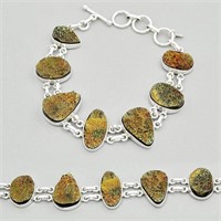 Natural 51.20ct Golden Druzy Tennis Bracelet