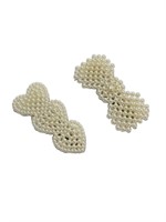 Set Of 2 Beaded Hair Clips