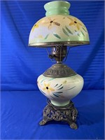 Vintage Hand Painted Hurricane Lamp