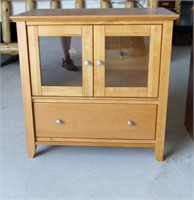 wood cabinet w/glass front doors 31" H x 31.5" W