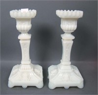 Vallerysthal Portieux Opaline Candle Holders