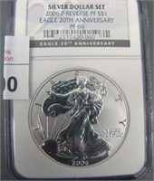 2006 P Reverse Eagle 20th Anniversay Silver Dollar