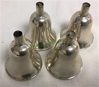 Set of 4 sterling silver candle sticks, 2 inches