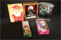 5 Collectors Edition Barbie Dolls