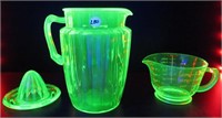 3 pcs Uranium glassware