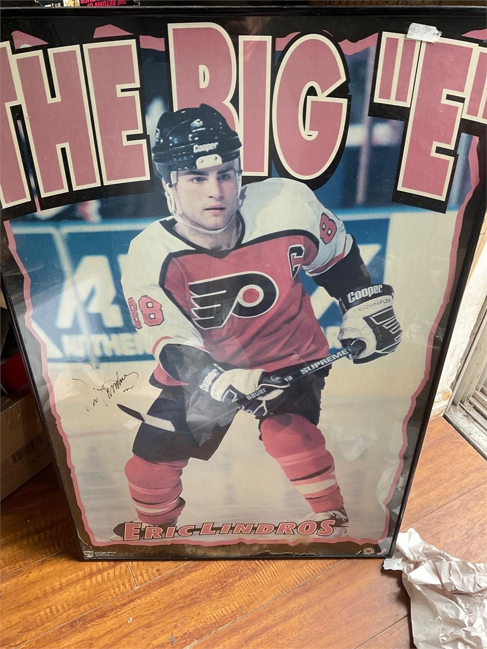 Eric Lindros signed poster 1995