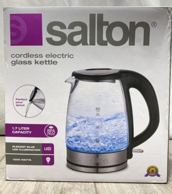 Salton Electric Glass Kettle *open Box