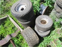 3 STACKS OF LAWN TRACTOR TIRES 18-9.50-8