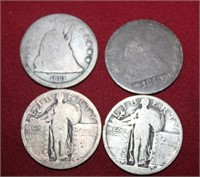 4pc (2) Seated Liberty 1861, 1853, (2) Standing