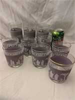10 Wedgewood Lilac Drinking Glasses