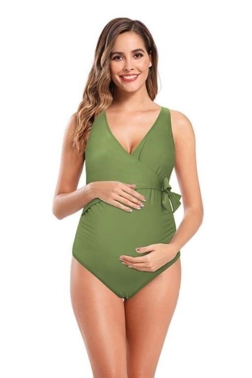 SHEKINI Women's 1PC Bow Knot Maternity Swimsuit