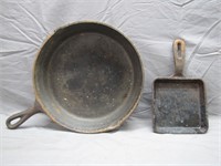 Lot of 2 Vintage Cast Iron Pans