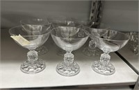 8 Fostoria American Lady Clear Coupe Stems