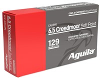 Aguila 81489AG   6.5 Creedmoor 129 gr InterLock Bo