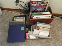 misc office supplies, road atlas