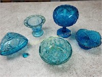 Peacock Blue & Aqua Blue Glass Assortment