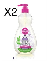 X2 Dapple Bottle & Dish Soap, Lavender, 16.9