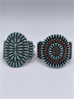 Sterling and Turquoise Zuni Style Bracelets
