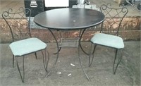 Round Metal Patio Table With 2 Chairs