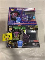 SEALED FUNKO CAPTAIN AMERICA & TMNT SHIRT & POP