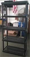 5 Tier Plastic Storage Shelf, Black Approx. 35