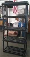 5 Tier Plastic Storage Shelf, Black Approx. 35