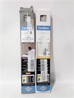 Pair of 1" Cordless Vinyl Mini Blinds. Light