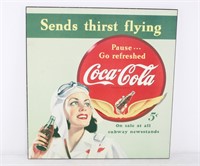 Send Thirst Flying Coca-Cola Aviation Sign 20"