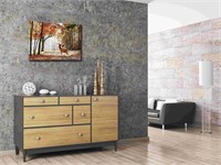 $80 Deer Autumn Forest Wall Art for Living Room,