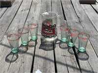Coca-Cola Pitcher and Glasses