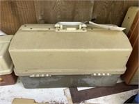 Vintage fishing box with modern & antique lures