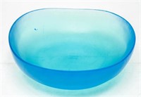 Venini Murano Mid-Century Blue Satin Glass Bowl